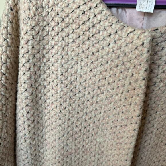 Helene Berman London Pink Black Tweed Coat Academia Classic Mad Men MCM Oversize - Picture 2 of 11